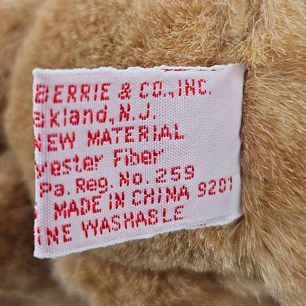 Russ Berrie Teddy Bear Plush Red SatinHeart 6 in Polyester Fiber Vintage - Picture 8 of 9